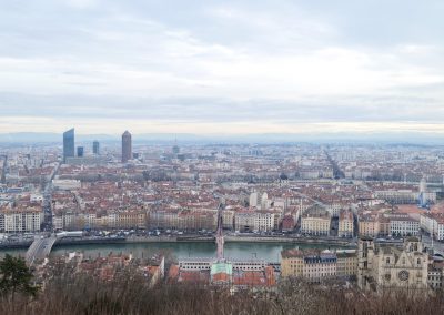 Lyon Sehenswürdigkeiten: Der Panoramablick über Lyon mit den Stadtteilen Presqu’île & Part-Dieu