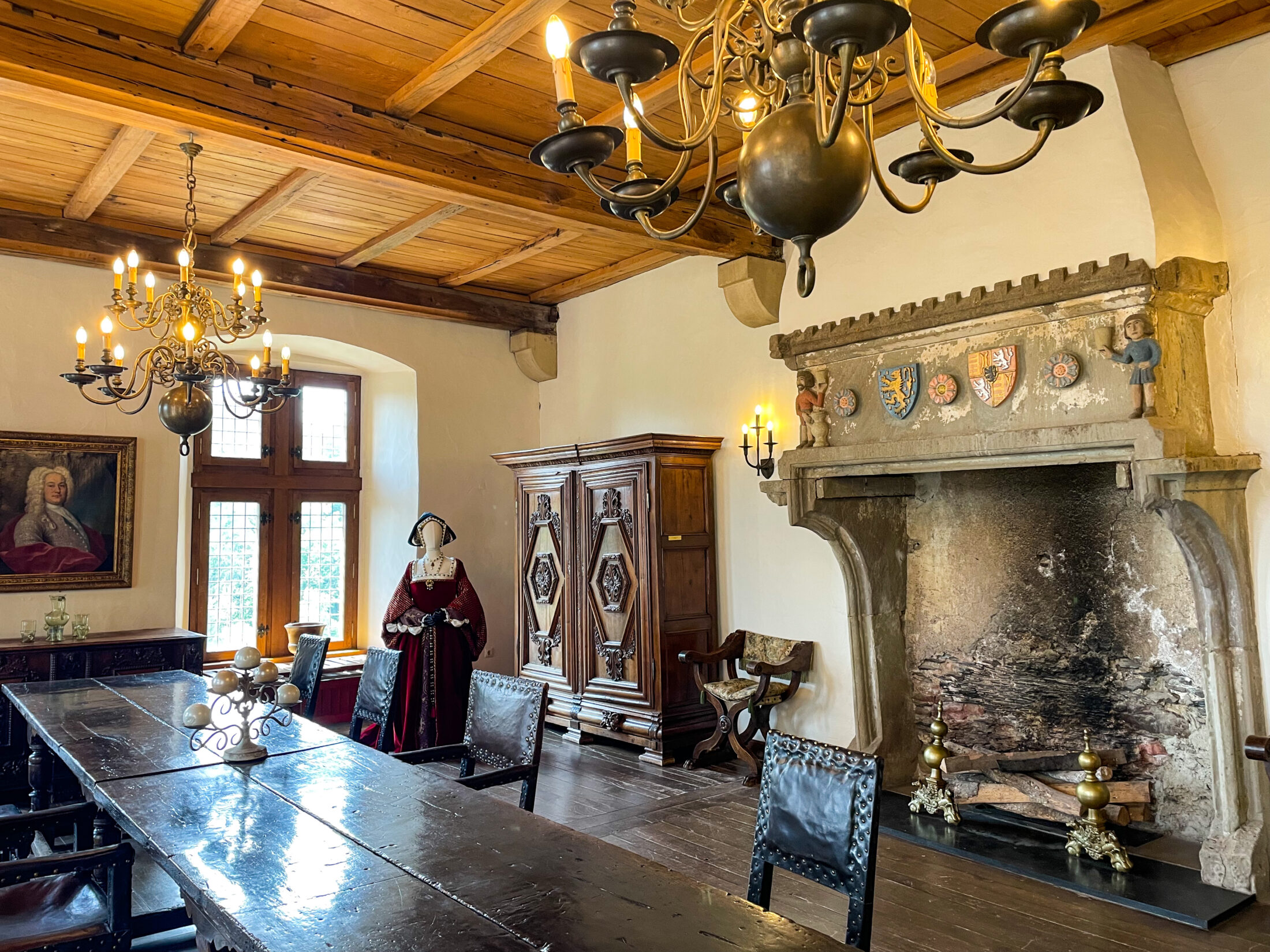 Mittelalterliche eingerichtetes Zimmer in der Burg Vianden