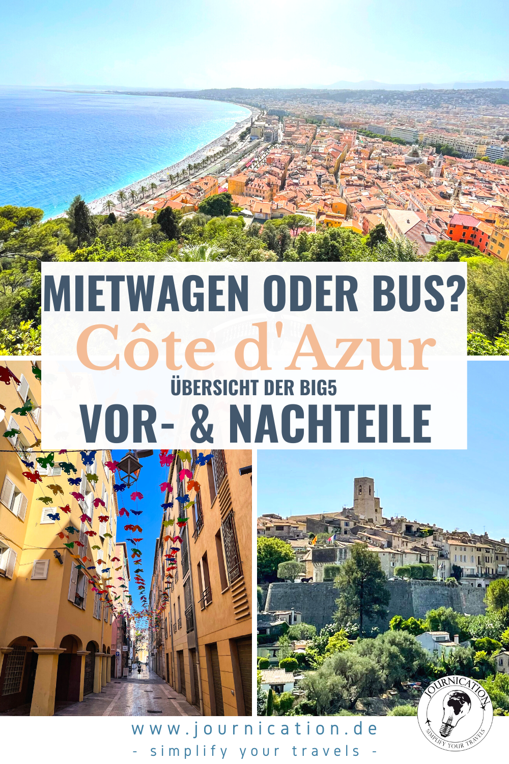 Côte d'Azur Rundreise mit Mietwagen oder Bus Vorteile und Nachteile