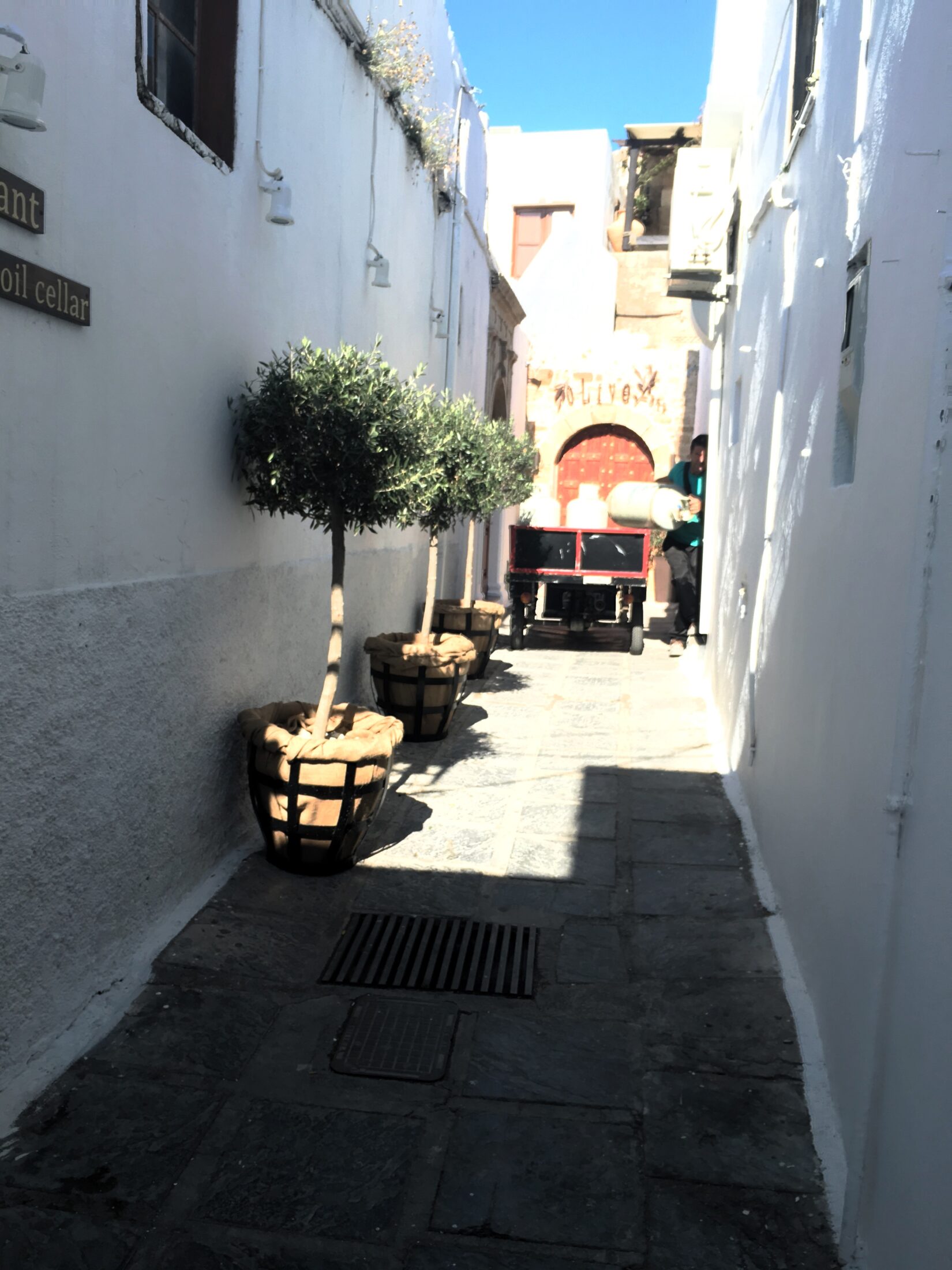 Enge Gassen in Lindos, Rhodos