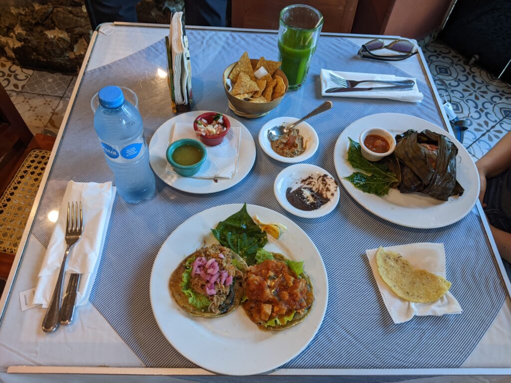 Auch das Essen ist eine Sehenswürdigkeit in Mérida: Tamales, Agua de chaya und Panuches.